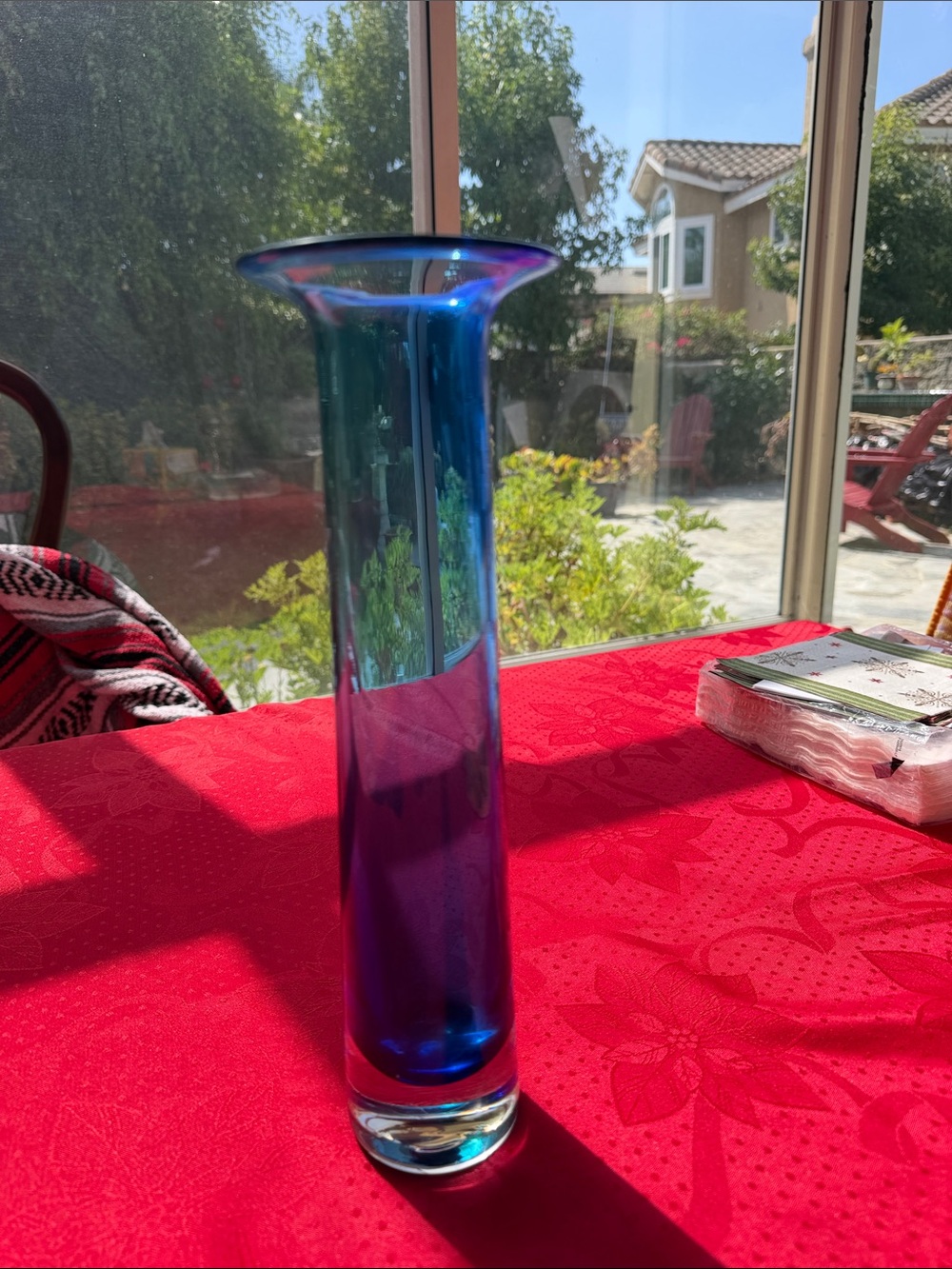 Cobalt blue art glass piece commemorating the Sydney 2000 Olympic Games signed